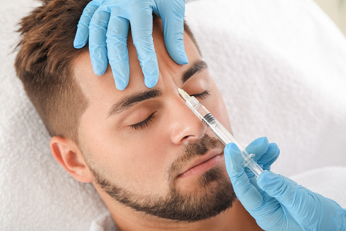 A man getting his eleven lines treated with BOTOX near Bayside