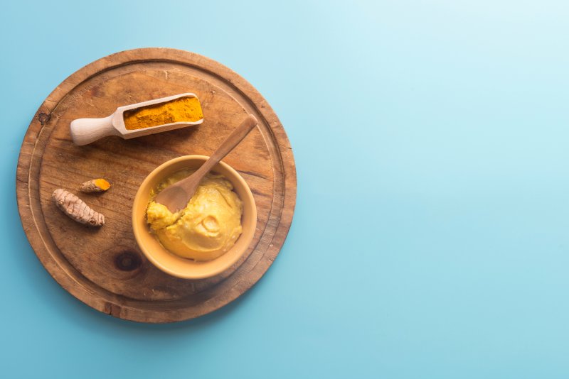 A collection of turmeric and coconut oil paste