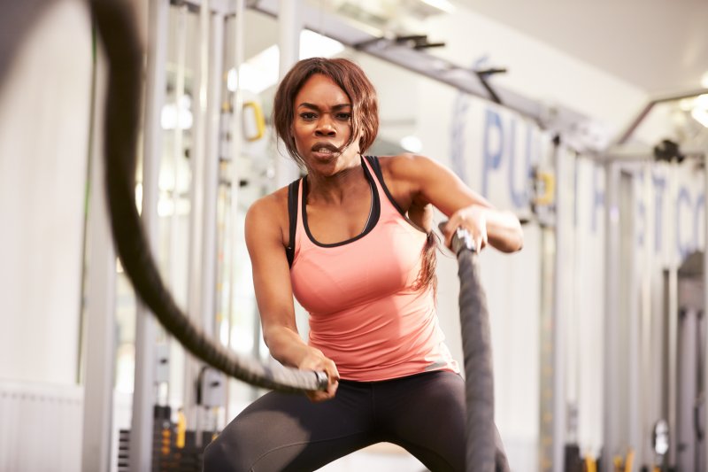 woman working out in the gym 